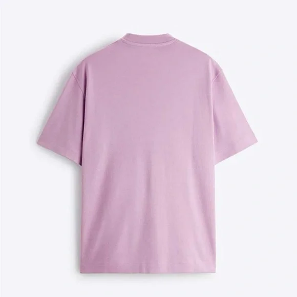 RIB COLLAR T-SHIRT PURPLE. SIZE XL - Picture 2 of 4